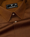 Cider Brown Satin Formal Premium Cotton Shirt