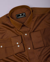 Cider Brown Satin Formal Premium Cotton Shirt