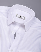 Paleon White Dobby Stripe Cotton Shirt