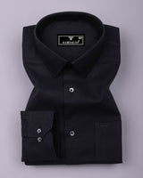 Ferrow Black Python Dobby Texture Cotton Shirt