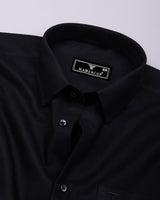 Ferrow Black Python Dobby Texture Cotton Shirt