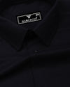 Ferrow Black Python Dobby Texture Cotton Shirt