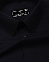 Ferrow Black Python Dobby Texture Cotton Shirt