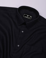 Ferrow Black Python Dobby Texture Cotton Shirt