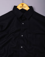 Ferrow Black Python Dobby Texture Cotton Shirt