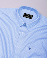 Denia Blue Dobby Check Premium Giza Cotton Shirt