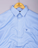 Denia Blue Dobby Check Premium Giza Cotton Shirt
