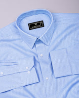 Denia Blue Dobby Check Premium Giza Cotton Shirt