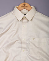 Denia Cream Dobby Check Premium Giza Cotton Shirt