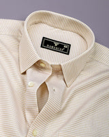 Denia Cream Dobby Check Premium Giza Cotton Shirt