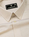 Denia Cream Dobby Check Premium Giza Cotton Shirt
