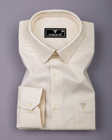 Denia Cream Dobby Check Premium Giza Cotton Shirt