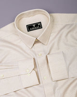 Denia Cream Dobby Check Premium Giza Cotton Shirt