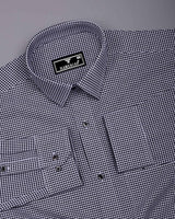Lolo Black With White Small Check Oxford Cotton Shirt