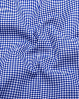 Lolo Navy Blue With White Small Check Oxford Cotton Shirt