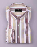 Standy Brown With Cream Stripe Cotton Shirt