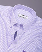 Arix Lavender Purple  Small Graph Check Premium Giza Shirt