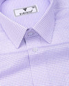 Arix Lavender Purple  Small Graph Check Premium Giza Shirt