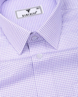 Arix Lavender Purple  Small Graph Check Premium Giza Shirt