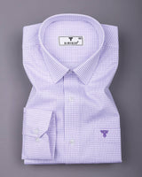 Arix Lavender Purple  Small Graph Check Premium Giza Shirt