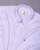 Arix Lavender Purple  Small Graph Check Premium Giza Shirt