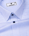 Arix Blue Small Graph Check Premium Giza Shirt