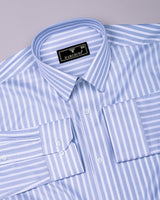 Selmor Gray With White Dobby Stripe Premium Giza Shirt