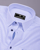 Havion Blue Small Check Premium Gizza Shirt