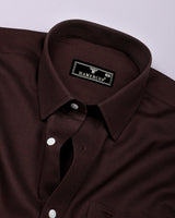 Ravelo Brown Dobby Premium Giza Shirt