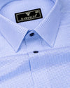 Lynor Blue With White Graph Check Premium Giza Shirt