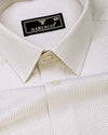 Lynor Cream With White Graph Check Premium Giza Shirt