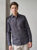 Luminor Gray Formal Linen Shirt