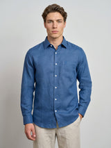 Luminor Blue Formal Linen Shirt