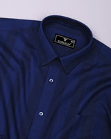 Elvano Blue Stripe Linen Cotton Shirt
