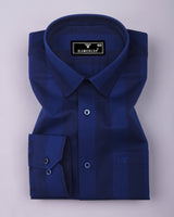 Elvano Blue Stripe Linen Cotton Shirt