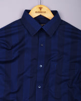 Elvano Blue Stripe Linen Cotton Shirt