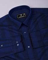 Elvano Blue Stripe Linen Cotton Shirt