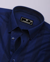Elvano Blue Stripe Linen Cotton Shirt