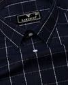Aegean Blue With White Jacquard Check Premium Giza Shirt