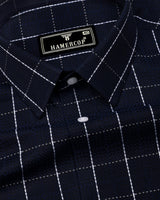Aegean Blue With White Jacquard Check Premium Gizza Shirt