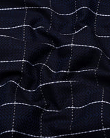 Aegean Blue With White Jacquard Check Premium Gizza Shirt