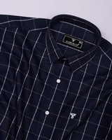 Aegean Blue With White Jacquard Check Premium Gizza Shirt