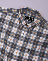 Selvo Blue With Orange Check Dobby Cotton Shirt