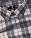 Selvo Blue With Orange Check Dobby Cotton Shirt