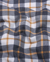 Selvo Blue With Orange Check Dobby Cotton Shirt