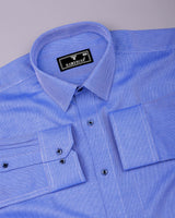 Glorix Blue Jacquard Premium Gizza Shirt