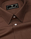 Cavor Brown Houndstooth Premium Giza Shirt