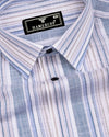 Elora Blue Multi Stripe Linen Cotton Shirt