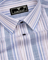 Elora Blue Multi Stripe Linen Cotton Shirt