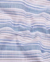 Elora Blue Multi Stripe Linen Cotton Shirt